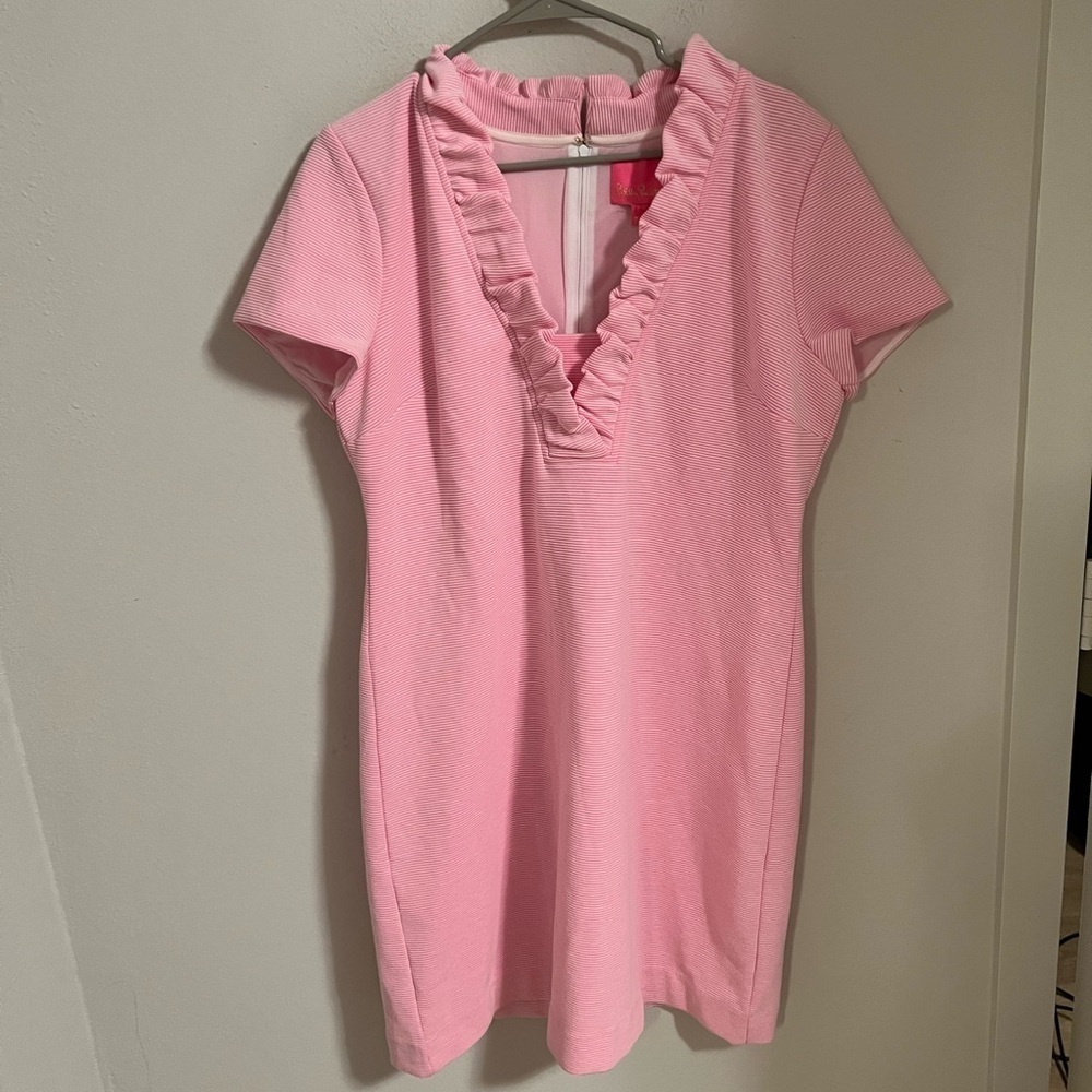 NWT LILLY PULITZER Tisbury Stripe Ruffle Neck Dress - Picture 8 of 10